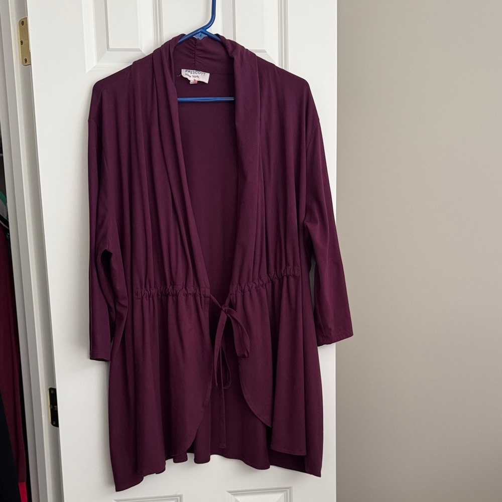 Prescott of NY Women's Purple Cardigan Sweater